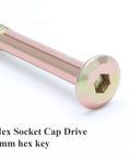8 Pack M6 Socket Cap Screws And Barrel Nuts Set, Hex Drive, 90 110 120mm Length, 4mm hex key socket cap screw close-up