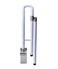 Foldable Toilet Grab Bar With Flip Up Design, Non Slip Stainless Steel Bathroom Safety Rails, Night Glow Nylon Grip, Vertical View