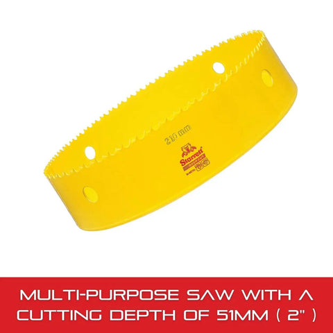 Bi Metal Deep Cut Hole Saw For Metal And Wood 210mm Diameter With 2 Inch Cutting Depth And Abrasion Resistant HSS Teeth