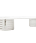 100 Pack Dead Reliable Cam Connectors For 19 Mm Panels With Ridge Drop In Cam Lock Nut furniture fasteners in white finish profile view.