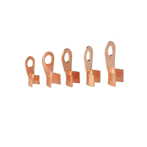 Premium 130Pcs Assortment Kit Featuring SC6-25 Copper Ring Lugs And OT Terminals For Battery Crimping Welding Connectors Heavy Duty 10A To 50A Wire Soldered Terminals That Totally Get The Job Done Right copper ring lugs
