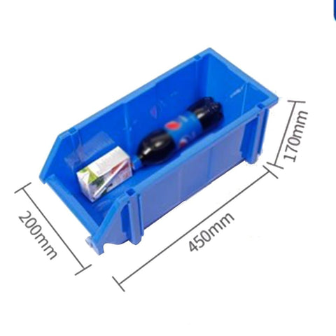 Top Tier Heavy Duty Parts Rack With Garage Storage Bins For Tool Organization And Workshop Supplies Plastic Shop Caddy System measuring 450mm.