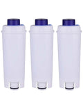 Rinse And Reuse Premium Coffee Machine Soft Water Filter Keeps Your Daily Grind Smooth Flavor On Point Compatible With Delonghi DLS C002 SER 3017 No Hassle Basket Design 3 Pack white coffee filters with blue tops