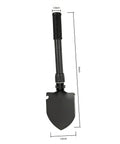 16 Inch Heavy Duty Mini Shovel With Curved D Handle Portable Spade for Gardening and Camping, black metal blade, side view