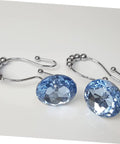Blue Stainless Steel Shower Curtain Hooks With Rhinestones Rust Resistant Double Glide Rings 12 Piece Set For No Fuss Easy Hanging Of Curtains And Liners Decorative Hooks To Brighten Your Bathroom