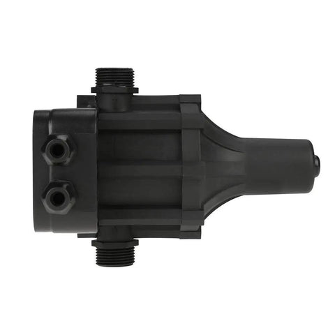 Side view of Automatic Water Pressure Controller Switch 220V for self-priming pumps, garden pumps, and centrifugal pumps.