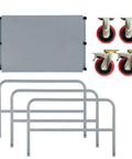 Beast Mode Heavy Duty All Steel Panel Truck Cart Holds 2000 Lbs With 3 Side Rails And 6 Inch Swivel Casters parts including steel frame and casters