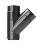 Two And A Half Inch Y Fitting For Dust Collection Hose Splitter And Two And A Half Inch Hose Connector Fittings For Dust Collection System Built For Your Woodshop Heavy Duty 1 Pack 70179, black ABS plastic
