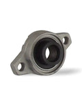 15mm Mounted Unit Bearing With 2 Bolt Flange, Chrome Steel Insert, Zinc Aluminum Housing, Eccentric Lock Bore, side view