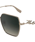 Dope Rose Gold Womens Eyewear Featuring Straight Fire Gradient Brown Tints With Goated 100 Percent Uv Shielding Rx Compatible Frames And Killer Cushion Comfort For Legendary Street Style in angled view