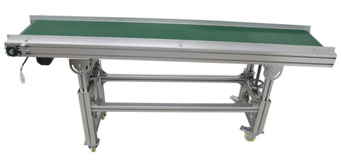 PVC Flat Belt Conveyor With Aluminum Frame 70.8 by 11.8 Inch Inclined Beefed Up Industrial Grade Transport Conveyor 110V 120W