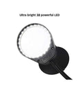 Clip On Magnifying Lamp With 3X 10X Loupes 8X15X Flexible Gooseneck LED Lighted Desk Loupe showing ultra bright LED lights
