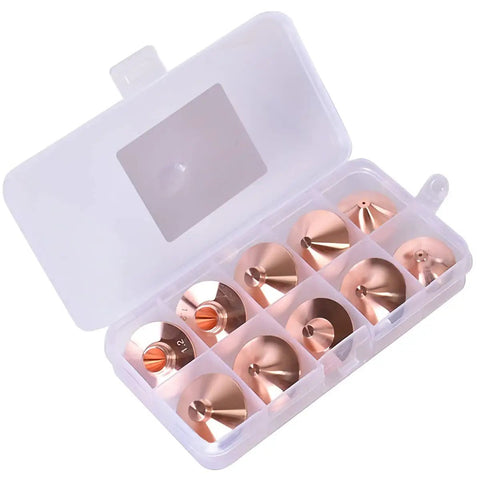 CO2 Fiber Laser Nozzle for Raytools Head 32mm Diameter 15mm Height Copper Caliber 1.0 1.5 2.0mm M14 Thread Single Or Double Layer 10 Pack