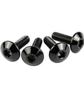 4Pcs M6x12mm Black Allen Bolts 304 Stainless Steel Socket Head Cap Screws on a white background, ideal for motorcycle and bicycle upgrades.