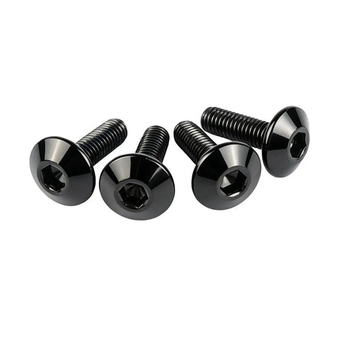 4Pcs M6x12mm Black Allen Bolts 304 Stainless Steel Socket Head Cap Screws on a white background, ideal for motorcycle and bicycle upgrades.