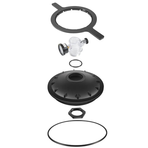 Eight Point Five Inch Black Buttress Thread Closure Kit Leak Free Replacement For Triton II TR100 TR140 TR100C TR140C And Triton C Three Pool And Spa Sand Filters Includes Air Relief Valve PSI Gauge Lid Wrench And O Rings black pool filter lid, air relief valve, gauge, wrench, and O-rings