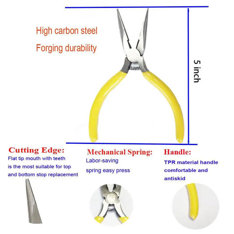 255 Piece Zipper Repair Kit With Replacement Sliders For Size 3 5 8 Nylon And Metal Zippers pliers tool, yellow handle
