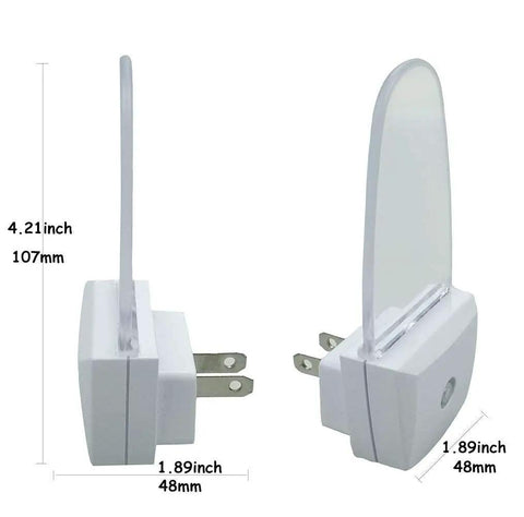 Side view of 4 Pack Plug In Blue LED Night Lights With Dusk To Dawn Sensor Auto On When It Is Dark And Off At Daybreak.