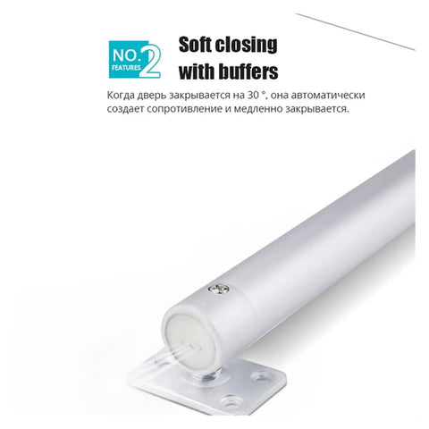 Automatic Door Closer With Silent Soft Close, Adjustable Tension For Doors Up To 60Kg, 80 To 110 Degree Positioning