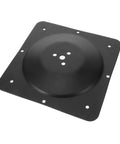Built Different Square Metal Table Leg Connectors Quick Snap Fit Design For Reliable Sofa And Bench Hardware Straight Setup Heavy Duty Black Iron Furniture Mounting Plates with five bolt holes.