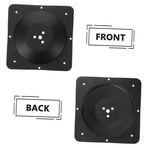 Premium Heavy Duty Adjustable Table Leg Hardware Kit With Beefy Cast Iron Flat Mount Plates front and back views of mounting plates.