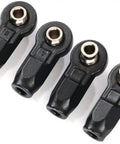 4 Pack Rod Ends With Steel Pivot Balls Assembled Black For RC Cars Beefed Up Heavy Duty Replacement Parts Durable Pivot Ball Ends For Steering And Suspension Fits Multiple Traxxas Models, 4 black rod ends with steel pivot balls