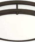 Oil Rubbed Bronze LED Flush Mount Ceiling Light 16 Inch Dimmable 23W 1610 Lumens 4000K Cool White Energy Star DLC ETL Listed Modern Double Ring Fixture