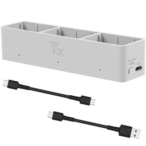 Two Way Drone Battery Charger Hub For AVATA 2 Portable Fast Charging Dock Station With 65W Power, dual cables included