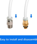 PTFE Teflon Tubing 1mm ID X 2mm OD, 10ft Length For 3D Printers showing easy installation with metal connectors