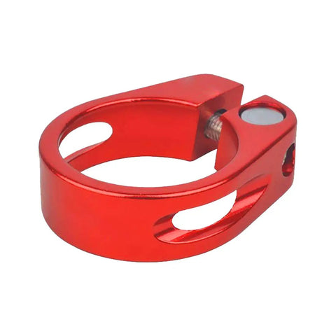 Red 31.8Mm Seat Post Clamp Fits 27.2Mm Seat Post Aluminum Alloy Lightweight Pro Grade Ride Ready For MTB Road And Casual Bikes Easy To Install