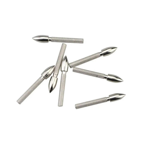 36 Pack Pro Grade Stainless Steel Archery Arrow Insert Points 60 80 100 Grain For 4.2mm Shafts, Target Practice Field Tips visible