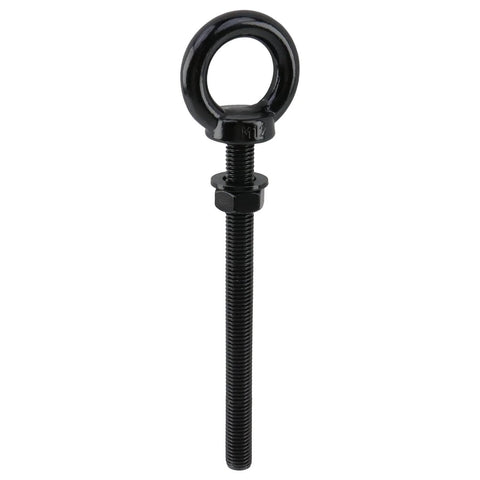 Beefy 4 Pack M12 Stainless Steel Eye Bolts 150mm Long With Washers And Hex Nuts Black Heavy Duty Shoulder Lifting Ring Eyebolts close-up