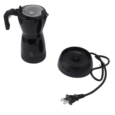 Electric Espresso Maker 6 Cup Mocha Pot Portable Italian Style Coffee Brewer For Camping And Travel 550W 110V Aluminum Alloy Percolator With Fine Filter