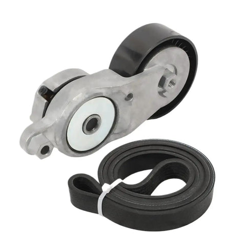 Upgrade Your Ride With This Top Notch Drive Belt Tensioner Assembly Kit Stops Rattle Bad Noise Easy Install Fits 2009 To 2018 Models Part Number 1662036010 Makes Your Car Run Super Smooth Like New Cruising The Streets Worry Free. drive belt tensioner assembly kit with black belt, metal pulley, and hardware