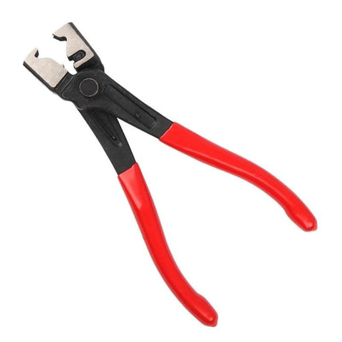 Rock Solid Car Hose Clamp Kit Pliers For AC Pipe And CV Boot Clips, Heavy Duty Spring Clamp Tools That Grip Water Repair Hoses Like A Boss Without Slipping Or Damaging Fuel Tubes. Red-handled steel hose clamp pliers