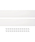 Heavy Duty Two Pack Aluminum Door Kick Plate Scuff Guard For Exterior Front Door Protection Six By Thirty Four Inches With Hassle Free Mounting Hardware Reinforced Threshold Protector In Clean White with mounting hardware.