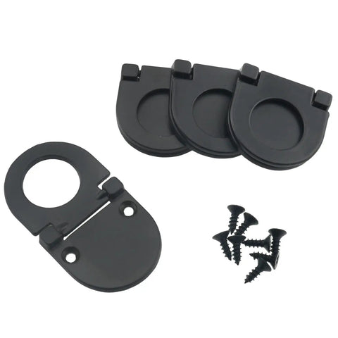 Black Flush Ring Pulls 4 Pack Dope Modern Hidden Recessed Door And Drawer Handles with included screws for cabinets and vanities