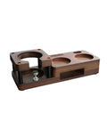 Smooth Operator Wood Espresso Tamper Station Fits 51 And 58 Mm Baskets Non Slip Base with tool slots for home baristas.