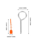 30 Pack Fire Extinguisher Replacement Seals With Tamper Proof Security Pins, showing a metal pin and orange locking seal for safety maintenance.