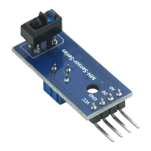 Close-up of a 10 Pack TCRT5000 Infrared Reflective Sensor Switch Module with nickel-plated housing and copper conductor for robotics.