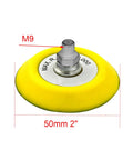 Pro Grade Heavy Duty 2 Inch Quick Change Backing Pad Kit for 2438-20 Polisher Sander M9 Thread, yellow pad with metal thread
