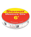 Adhesive Backed Tape Measure Stix For Quick, On The Fly Measurements On Your Workbench, Saw Table Or Drafting Desk, Half Inch By 6 Foot Imperial Tape With Right And Left Reading showing tape roll with red and yellow label.