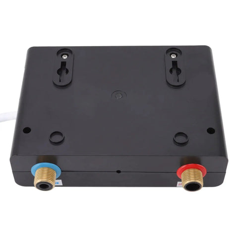 Bottom view of Instant Electric Tankless Water Heater 4000W 110V with brass outlets for installation.