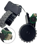 Close-up of Left And Right Traveling Wheel Replacement for X6 X8 Robot Vacuum Cleaners, plug-and-play castor with electronic components visible.