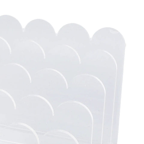 Close-up of Clear Acrylic Letter Sorter With 5 Slots Space Saving Vertical Desk Organizer detail
