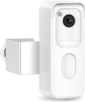 Doorbell Mount For All New Blink Video Doorbell Second Gen No Drill Anti Theft Bracket That Keeps Sensor And Night Vision Unobstructed Easy No Tools Installation For Apartments And Rentals White, side view