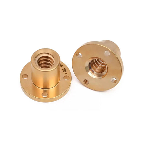 Two brass nuts for 8mm Lead Screw 150mm Long Bi Directional With 2 Brass Nuts For 3D Printers And DIY CNC Acme Thread 2mm Lead And 2mm Pitch