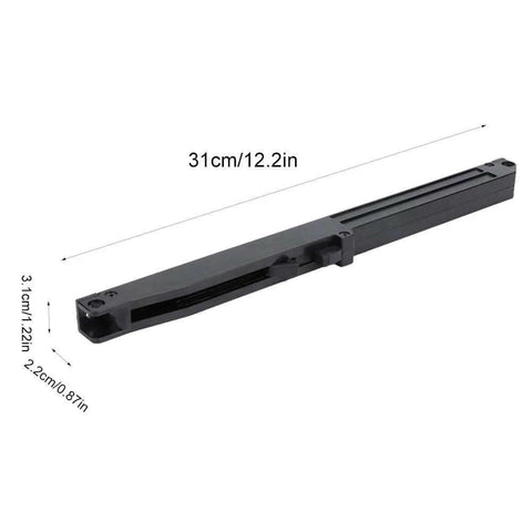 Soft Close Buffer Damper For Sliding Barn Doors, Quiet And Adjustable Rise And Fall, One Way Track Glide Accessory, Steel, Side View