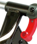Close-up of remote shifter for LiveRide Magnetic Trainer With 13 Level Resistance, Quiet Indoor Cycling, red and black handle