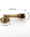 Vintage Door Handle For Cabinets And Drawers, Glossy Top Notch Pull Bar Knob Hardware For Garden Shed, 2.95 inch brass design